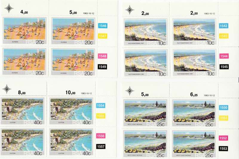 RSA 1983-10-12 Tourism, SA Beaches SACC 553-556 x4 [SACC R40]