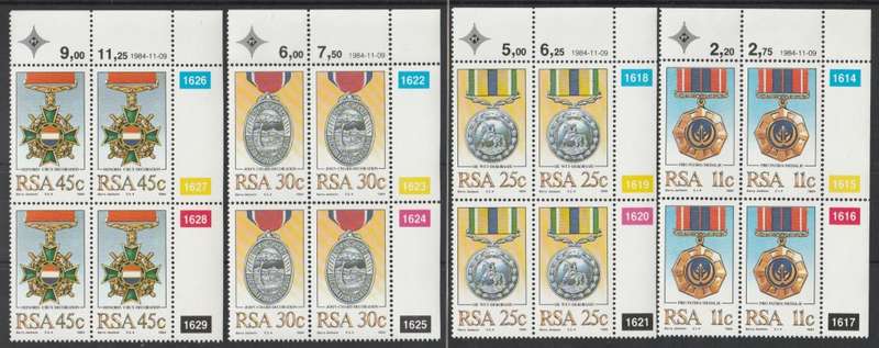 RSA 1984-11-09 Military Decorations - SACC 577-580 x4 [SACC R40]