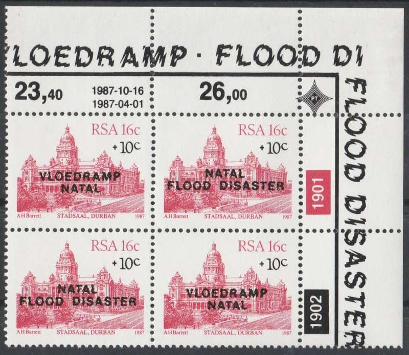 RSA 1987-11-16 Natal Relief Fund (1st Issue) - SACC 633-634 x4 [SACC R10]