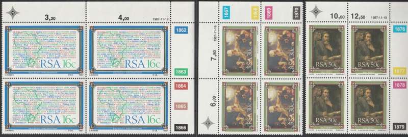 RSA 1987-11-19 The Bible Society of South Africa - SACC 636-637, 639 x4 [SACC R30]