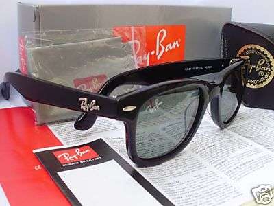 Ray ban Wayfarer Sunglasses RB 2140 BLACK Green Lens - FREE SHIPPING