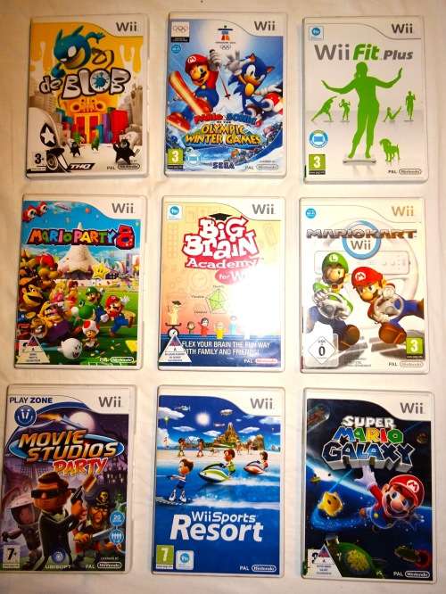 Nintendo Wii Mega Bundle + Fit Balance Board + 10 Games