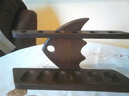 SMOKING PIPES  DR PLUMB (LONDON ENGLAND) (SOLD AS 6) & STAND