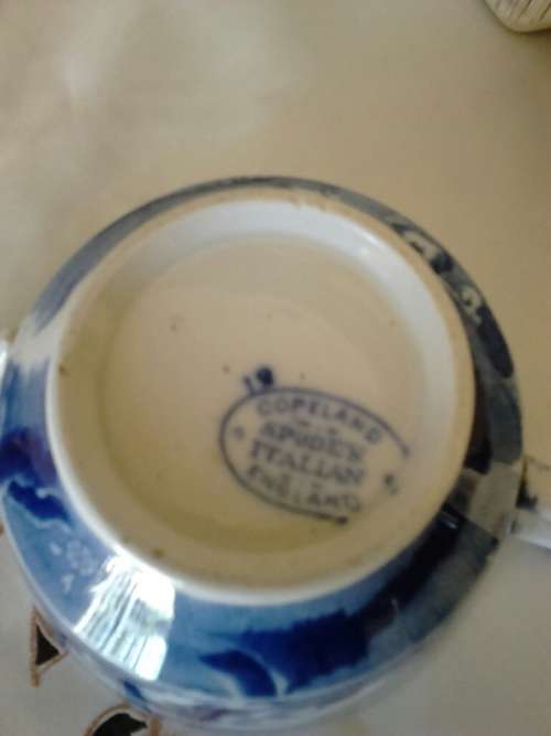COPELAND SPODE ITALIAN BLUE AND WHITE - 2 HANDLED LARGE CUP/BOWL