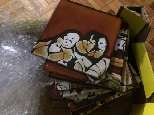 VINTAGE LARGE CERAMIC LIEBERMANN TAVERN PICTURE TILE MOSAIC/MURAL