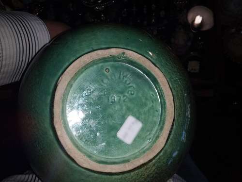 50% OFF LOT 88: STUNNING MID CENTURY LARGE GREEN LUCIA PITCHER VASE