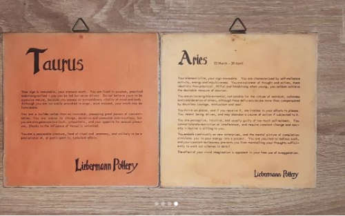 VINTAGE LIEBERMANN ZODIAC TILES X 5 + FREE GIFT