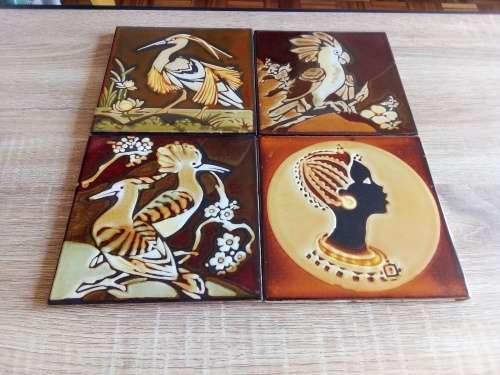 LOT 91: VINTAGE LIEBERMANN HOEPOE and HERON TILES