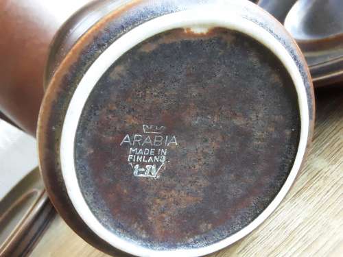 LOT 95: VINTAGE MID CENTURY ARABIA OF FINLAND 7 PIECE COFFEE SET