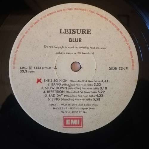 BLUR - LEISURE VG+/VG+