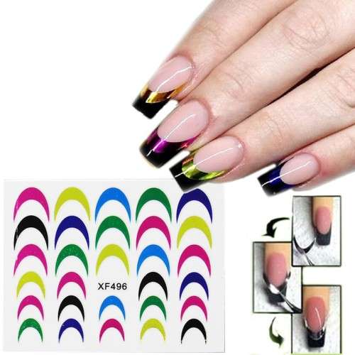 COLOR NAIL ART CURVE SMILE STICKERS