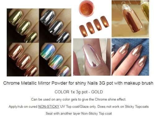 CHROME SHINY MIRROR NAIL ART PIGMENT POWDER