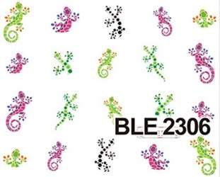 CUTE GECKO NAIL ART DECAL STICKERS 2306