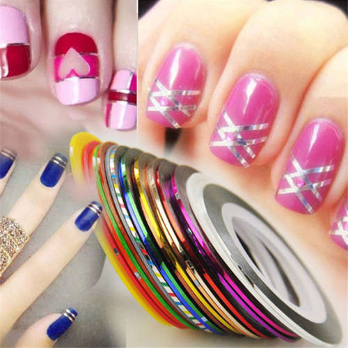 1 X SILVER NAIL ART LINES STRIPING TAPE