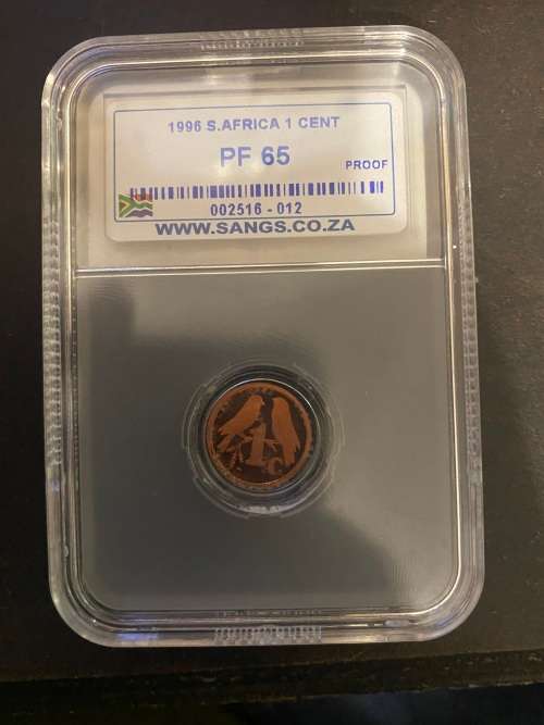 1996 South Africa 1 Cent PF 65