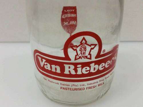 Vintage Van Riebeeck Milk Bottle (1 of 3 bottles listed) - Late Listing!