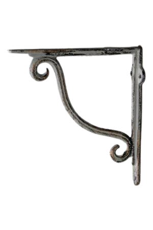 Plain Curl Bracket Antique Grey