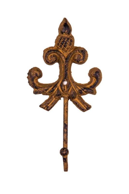 Fleur de Lis Hook Rust