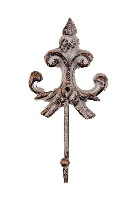 Fleur de Lis Hook Antique Grey