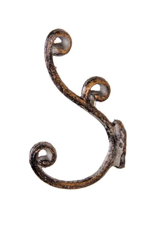 Double Hook Large Antique Grey