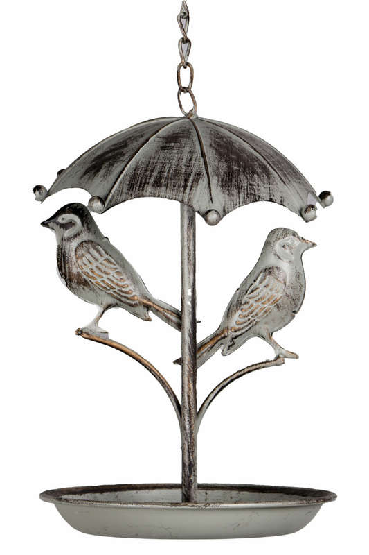 Umbrella Bird Feeder Antique Grey