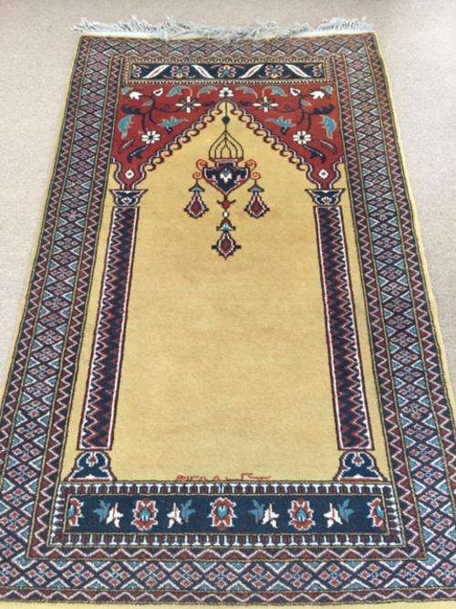 Genuine Handknotted Persian Mori Prayer Rug