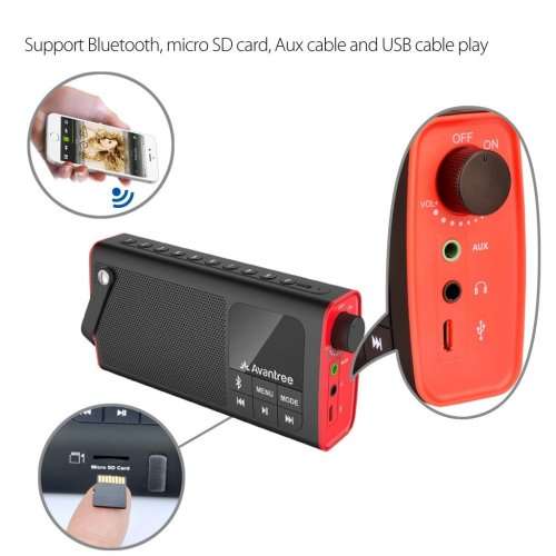 Avantree 3 in 1 Portable Bluetooth Speaker with FM Radio