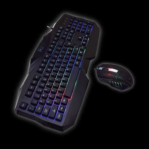 Rii RK400 7 Colour Backlit Gaming Keyboard & Mouse Combo