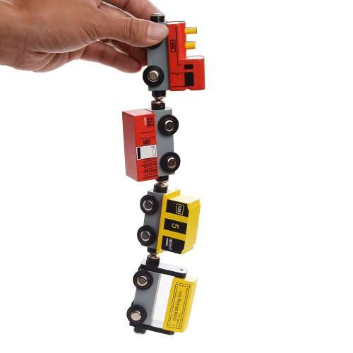 Wooden Magnetic Toy Train and Car 12 Set