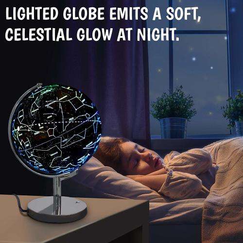 JuniorFX 3 in 1 Interactive Illuminated World Globe with Constellations