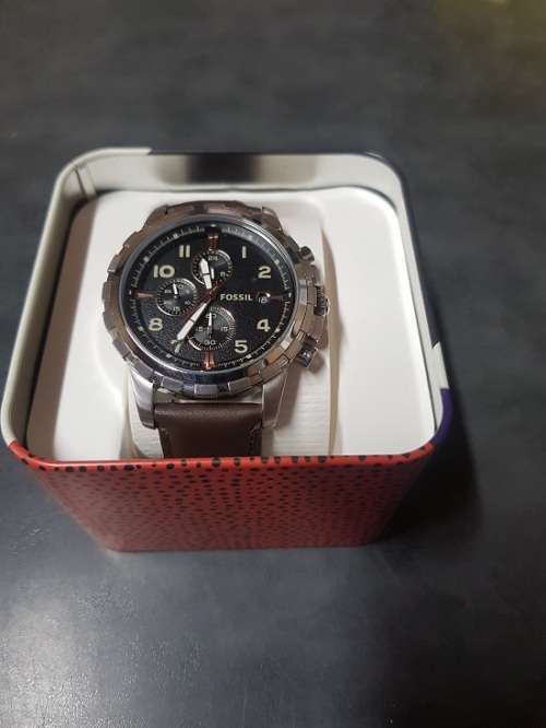 Authentic FOSSIL Dean Brown Leather Chronograph Mens Watch