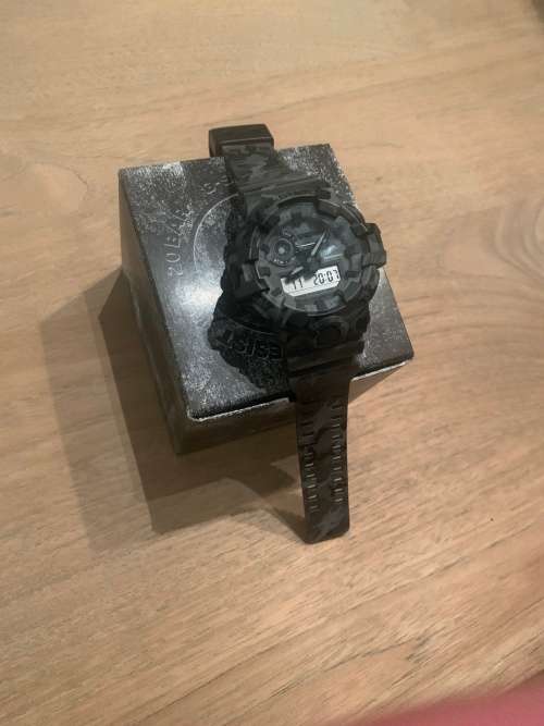 Casio G-Shock Digital Quartz Grey Camo Resin, mens watch