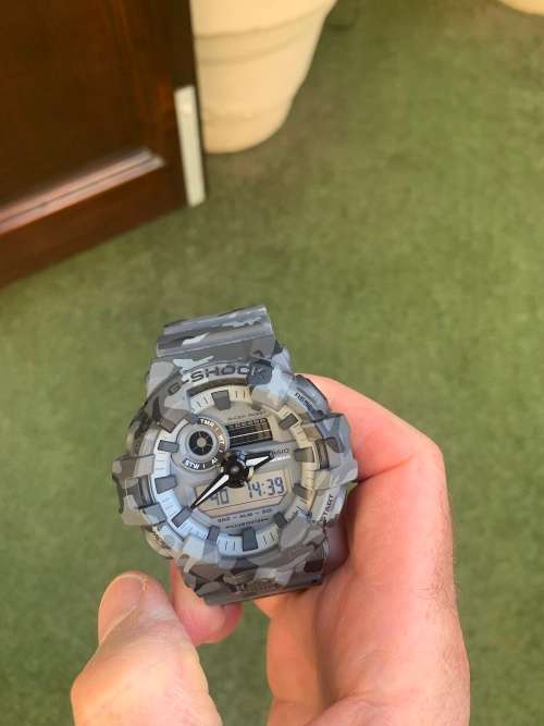 Casio G-Shock Digital Quartz Grey Camo Resin, mens watch