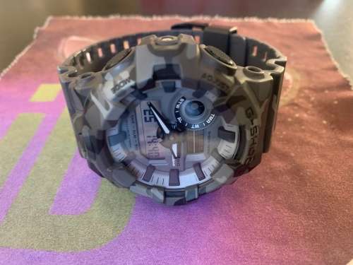 Casio G-Shock Digital Quartz Grey Camo Resin, mens watch