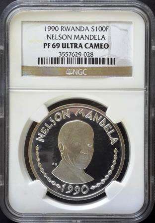 1990 - Rwanda - S100F - Nelson Mandela PF 69 Ultra Cameo