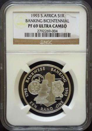 1993 S. Africa S1R Banking Bicentennial  PF 69 Ultra Cameo
