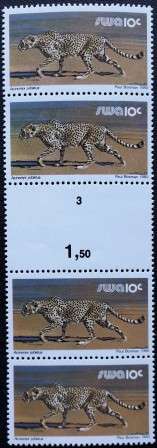SWA - 1/10/1980 - 3rd Definitive Series - Gutter Strip of 10c Stamps