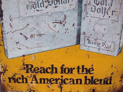 Gold Dollar metal advertising sign