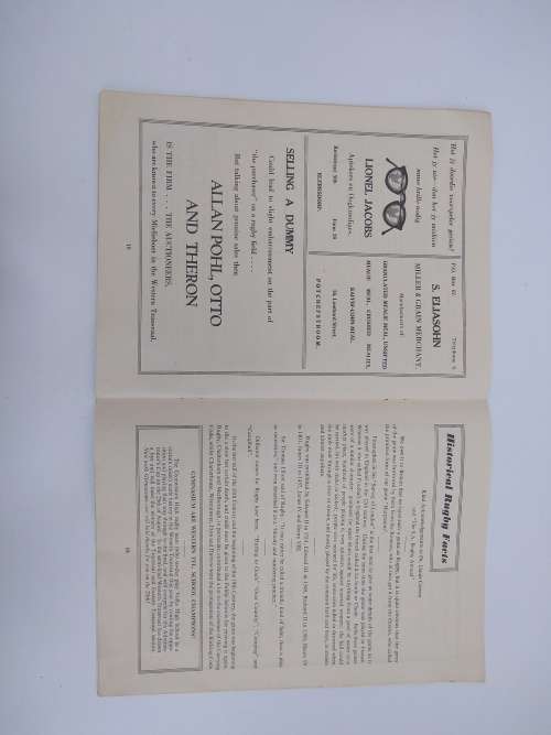 Wallabies vs Western Transvaal official programme