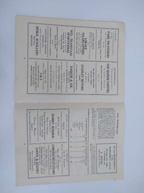 Wallabies vs Western Transvaal official programme