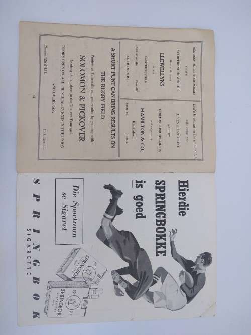 Wallabies vs Western Transvaal official programme