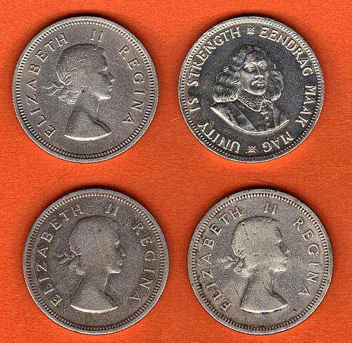 PARCEL OF FOUR 2 SHILLING SILVER COINS