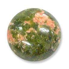 UNAKITE - GREEN WITH MOTTLED RED ROUND CABOCHON - 1.37cts