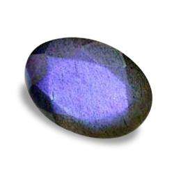 LABRADORITE - BLACK WITH RAINBOW LUSTRE OVAL FACET - 0.68cts