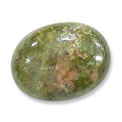 UNAKITE - GREEN WITH MOTTLED RED OVAL CABOCHON - 1.73cts