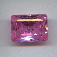 CUBIC ZIRCONIUM - PINK ICE OCTAGON PRINCESS CUT - 14.955cts