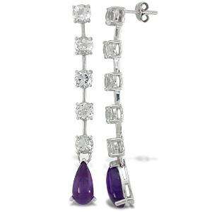 AMETHYST AND TOPAZ SOLID STERLING SILVER EARRINGS