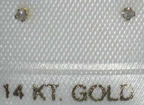 DIAMOND STUD EARRINGS SET IN 14k SOLID GOLD