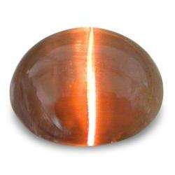 SILLIMANITE CAT'S EYE - GRAY BLACK ROUND CABOCHON - 0.40cts
