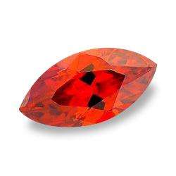 CUBIC ZIRCONIUM - ORANGE RED MARQUISE FACET - 2.95cts